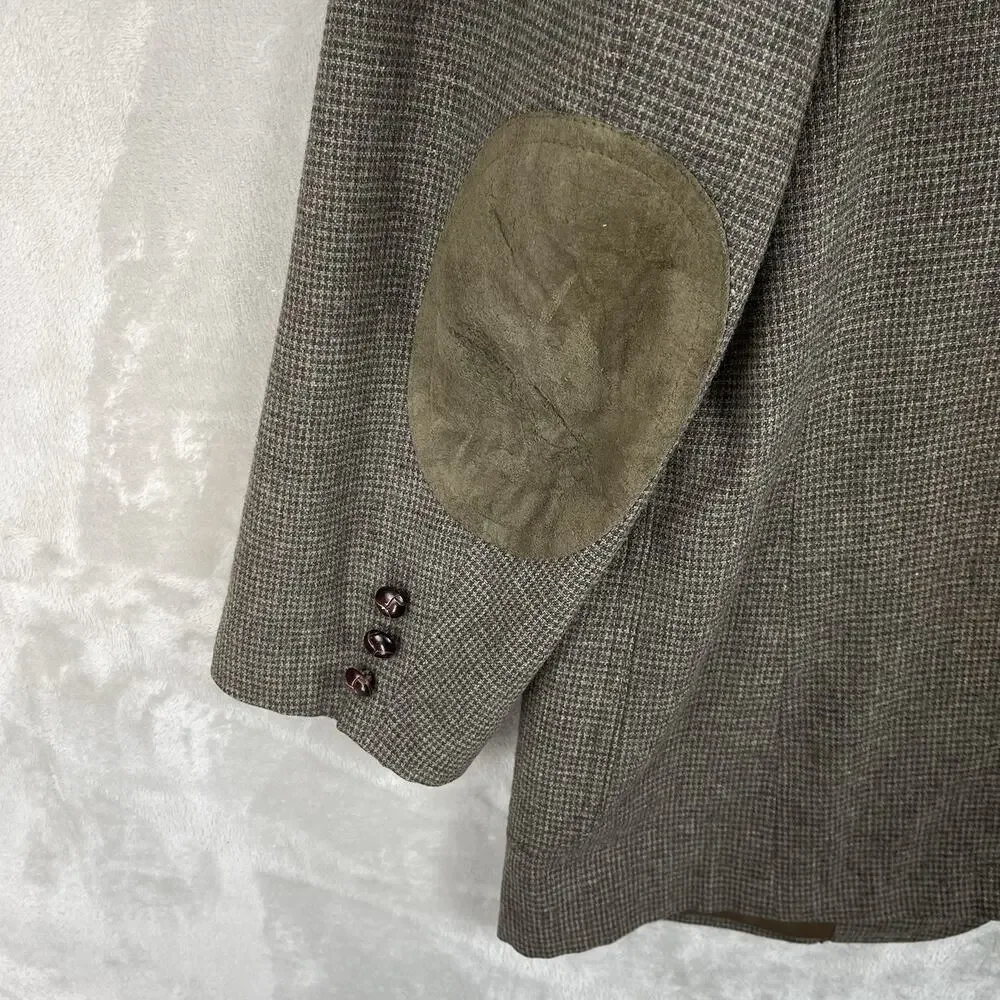 Vintage 90s Pendleton Wool Tweed Sport Coat Blazer Size 46 Long Dark Academia